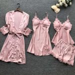 Set cadou 4 piese dama mătase Powder Pink
