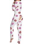 Pijama sexy cu capse la spate, model Buze